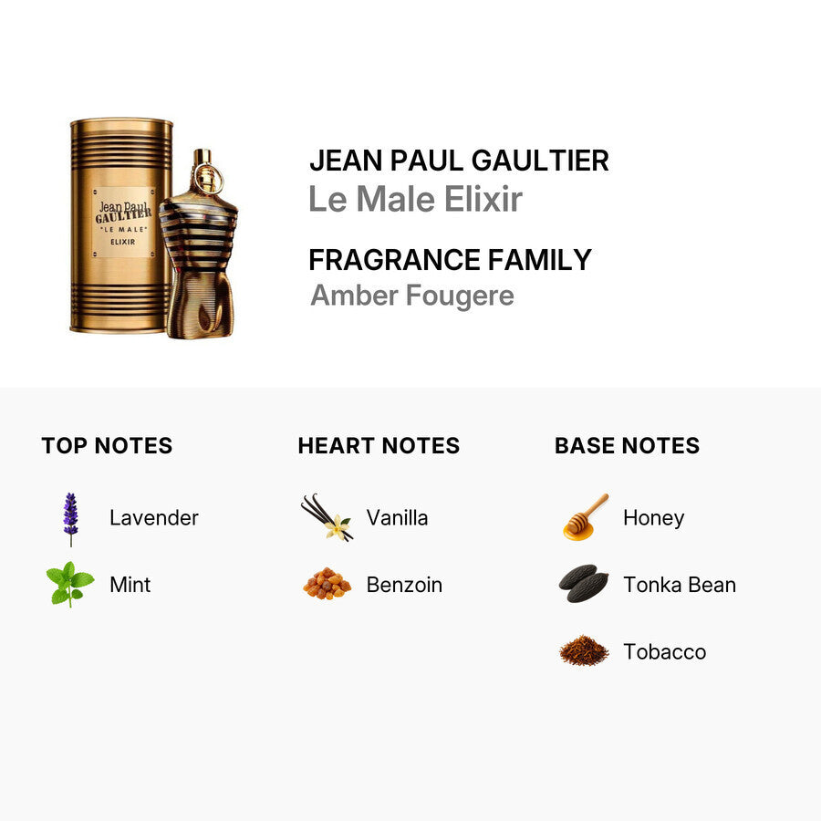 Le Male Elixir by Jean Paul Gaultier for Men 4.2 oz Parfum Spray
